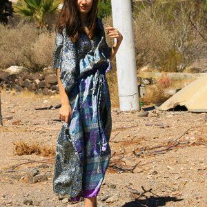 Handmade Upcycled Garden Kimono Kaftan Dress  Boby